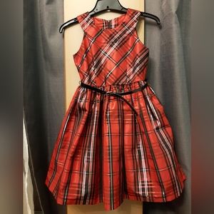 Bonnie Jean red black and silver holiday Christmas size 10 dress